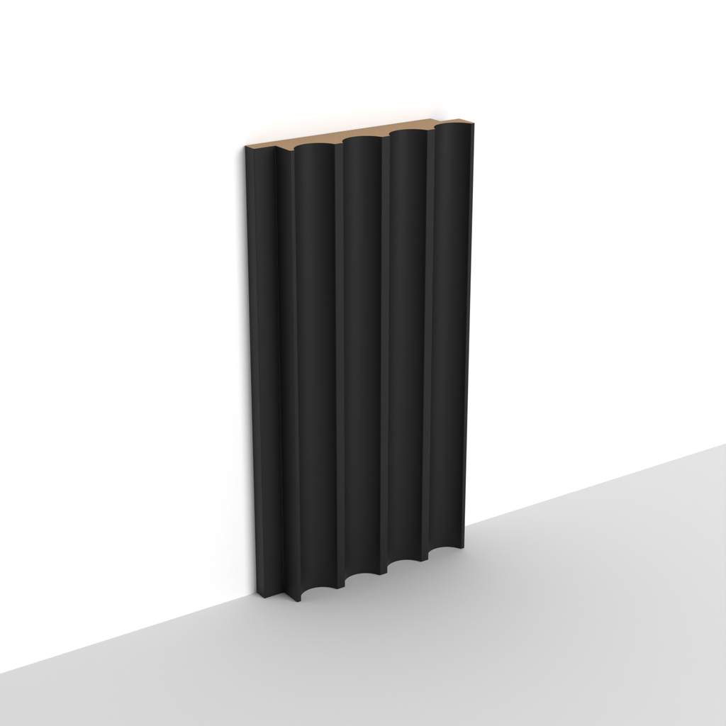 MDF - WP08 - Wall Panel - 18 mm - 10.7 x 280 cm - Y76 - MATTE BLACK
