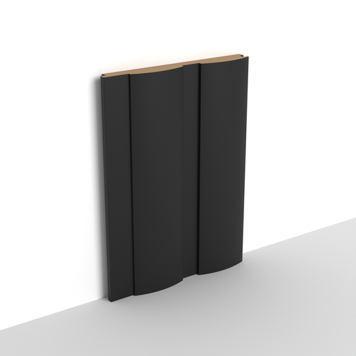 MDF - WP06 - Wall Panel - 18 mm - 14.8 x 280 cm - Y76 MATTE BLACK