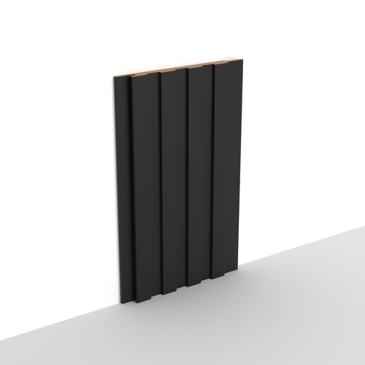MDF - WP12 - Wall Panel - 12 mm - 15.7 x 280 cm - Y76 MATTE BLACK