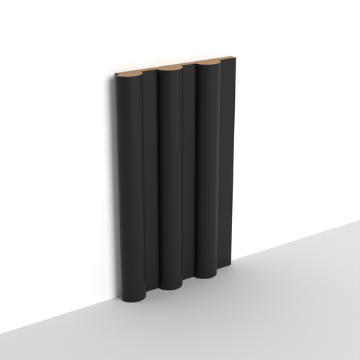 MDF - WP09 - Wall Panel - 18 mm - 12.6 x 280 cm - Y76 - MATTE BLACK